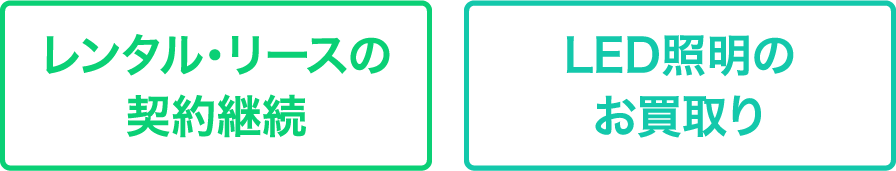 レンタル・リースの契約継続 LED照明のお買取り
